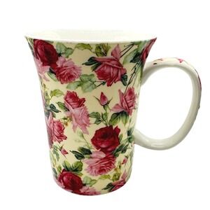 Blarney Bone China Coffee Mug Pink Red Rose Floral Tea Cup‎ Dishwasher Safe
